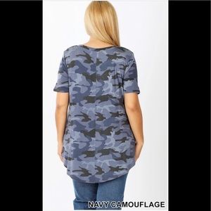 Blue Camo top . 1X